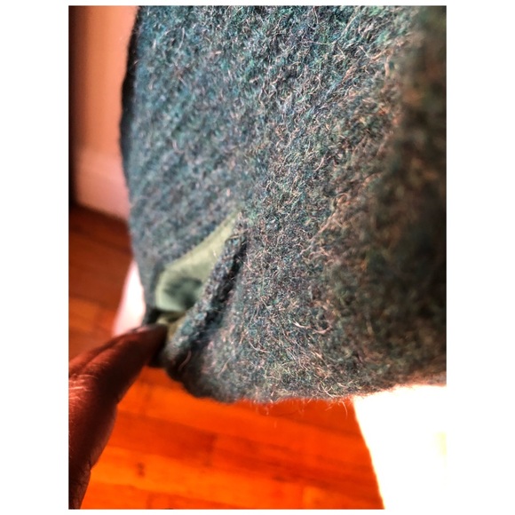 LL Bean green wool oversized zip up cardigan jacket sweater - Picture 16 of 17